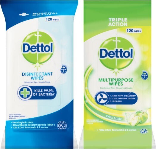 Dettol Multipurpose Disinfectant Wipes 120 Pack offer at Coles