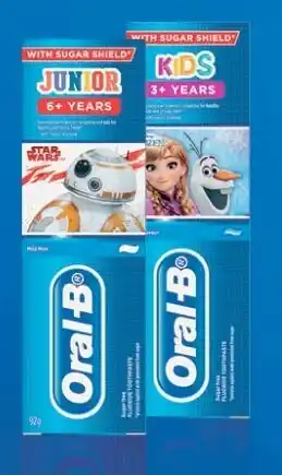 Coles Oral B Kids Frozen or Star Wars Toothpaste 92g offer