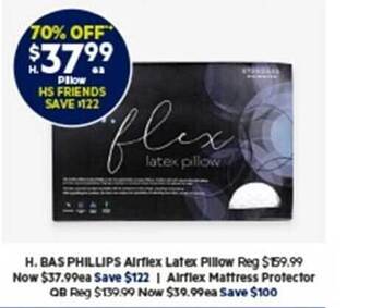 Harris Scarfe Bas phillips airflex latex pillow offer