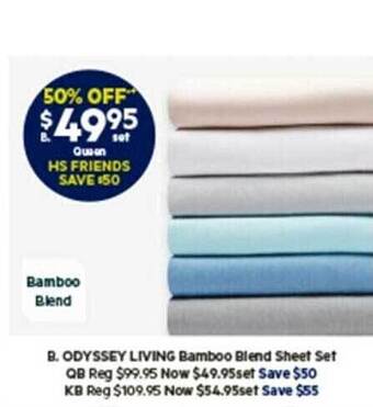 Harris Scarfe Odyssey living bamboo blend sheet set offer