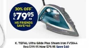 Harris Scarfe Tefal ultra glide plus steam iron offer