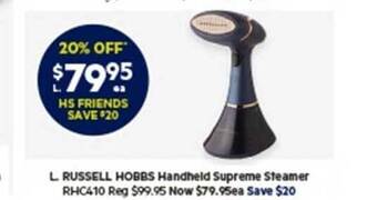 Harris Scarfe Russell hobbs handheld supreme steamer offer