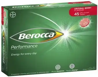 Coles Berocca Performance Original Effervescent Tablets 45 Pack** offer