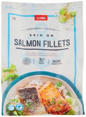 Coles Coles Frozen Salmon Fillets 1kg offer