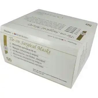 Henry schein maxima mask tie-on blue box of 50