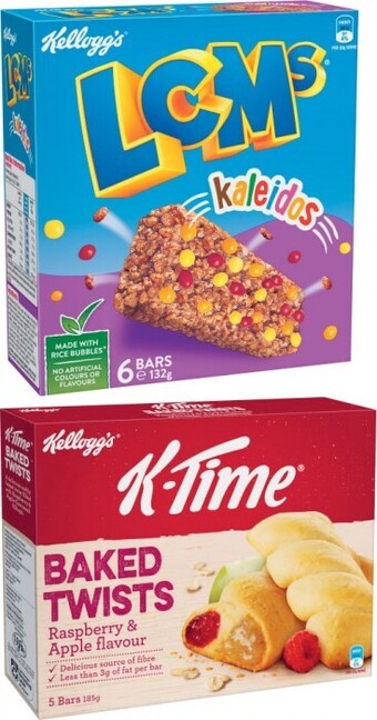 Coles Kelloggu2019s LCMs 132g-138g, K-Time 150g-185g or Nutri-Grain Bars 144g offer