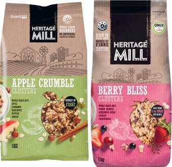 Coles Heritage Mill Muesli or Clusters 1kg offer