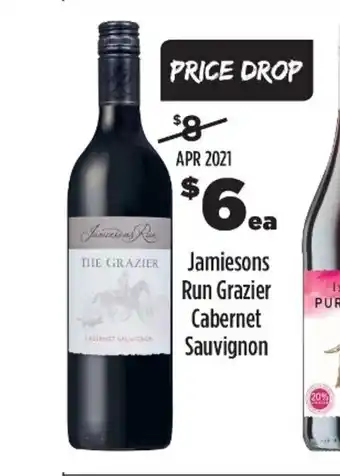 Liquorland Jamiesons Run Grazier Cabernet Sauvignon offer