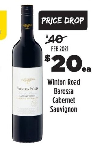 Liquorland Winton Road Barossa Cabernet Sauvignon offer