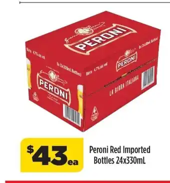 Liquorland Peroni Red Imported Bottles 24x330ml offer