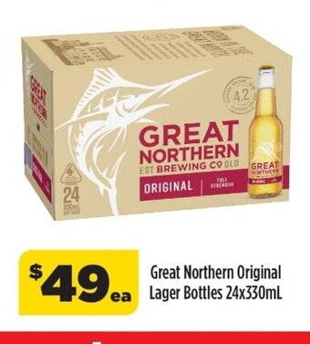 Liquorland Great Northern Original Lager Bottles 24x330ml offer