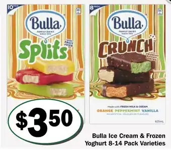 Friendly Grocer Bulla Ice Cream & Frozen Yoghurt 8-14 Pack Varieties offer