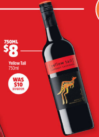 BWS Yellow Tail 750ml offer