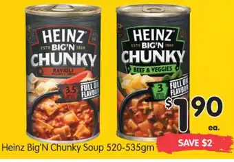 Spar Heinz Big'N Chunky Soup 520-535gm offer