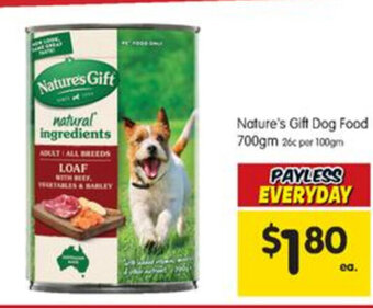 Spar Nature's Gift Dog Food 700gm offer