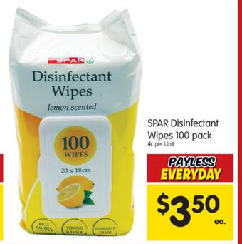 Spar Spar Disinfectant Wipes 100 Pack offer