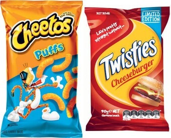Coles Twisties, Burger Rings or Cheetos Snacks 80g-90g offer