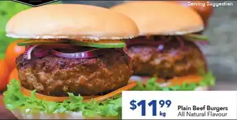 Plain Beef Burgers