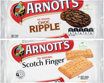 Arnottu2019s Scotch Finger, Choc Ripple or Hundreds & Thousands Biscuits 200g-250g