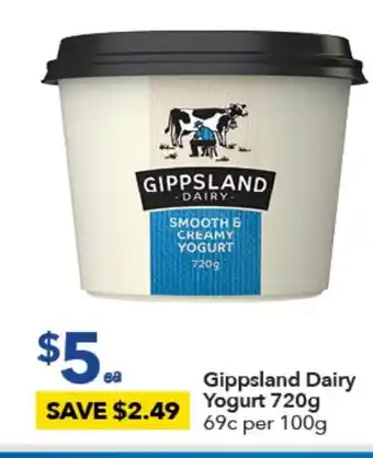 Ritchies Gippsland Dairy Yogurt 720g offer