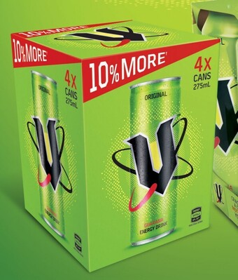 Coles V Energy Drink 4x275mL offer