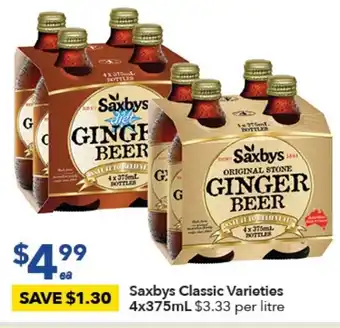 Ritchies Saxbys Classic Varieties 4x375ml offer