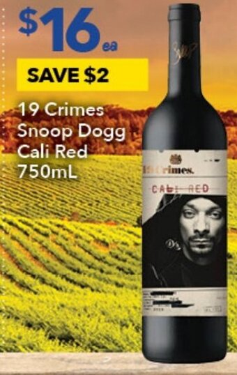 Ritchies 19 Crimes Snoop Dogg Cali Red 750ml offer