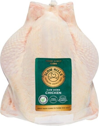 Coles Slow Hills Free Range RSPCA Approved Whole Chicken offer
