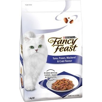 Fancy feast tuna, prawn, mackerel & crab dry cat food 1.4kg