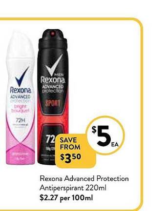 Foodworks Rexona advanced protection antiperspirant offer