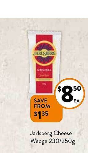 Foodworks Jarlsberg cheese wedge 230-250g offer