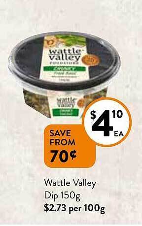 Foodworks Wattle valley dip 150g offer