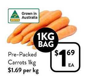 Foodworks Pre-packed carrots 1kg offer