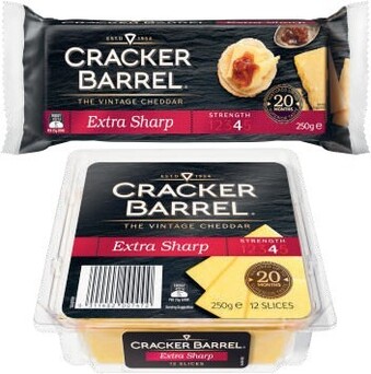 Coles Cracker Barrel Cheese Block or Slices 250g offer