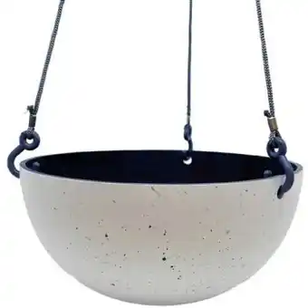 BIG W Brunnings oxalis hanging pot 25cm - white marble offer