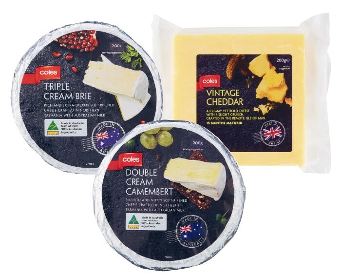 Coles Black Label Gourmet Cheese 150g265g offer at Coles