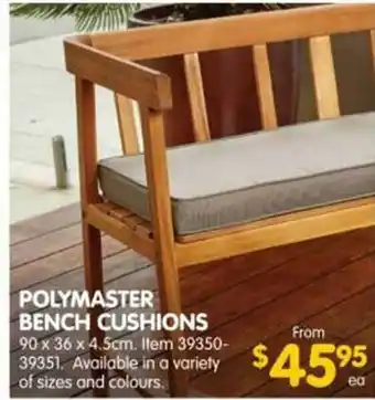 Clark Rubber Polymaster bench cushions offer