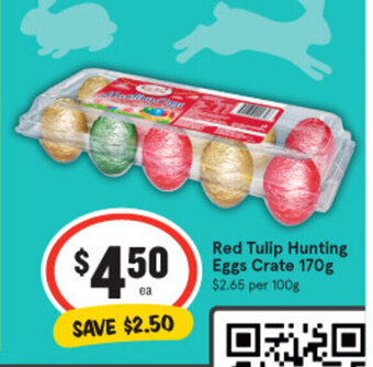 IGA Red Tulip Hunting Eggs Crate 170g offer