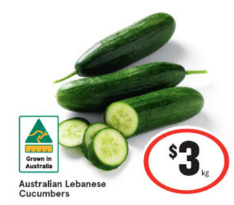 IGA Australian Lebanese Cucumbers offer