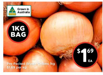 Pre-Packed Brown Onions 1kg