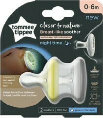 BIG W Tommee Tippee Breast-like Soother 0-6m - 1 x Day & Night Soother offer