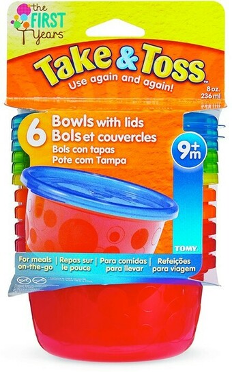 BIG W Take & Toss Bowls & Lids 6 Pack - Multi offer