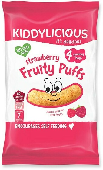 Kiddylicious Strawberry Puffs - 4 Pack