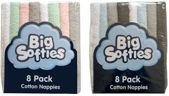 BIG W Big Softies 8-Pack Cotton Nappies offer
