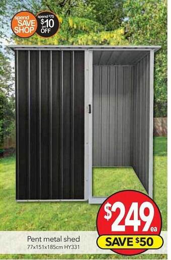 Cheap as Chips Pent metal shed offer