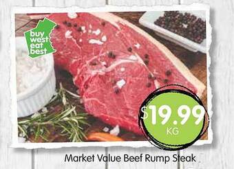 Spudshed Market value beef rump steak offer