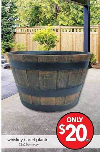 Cheap as Chips Whiskey barrel planter offer