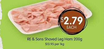 Spudshed Re & sons shaved leg ham offer