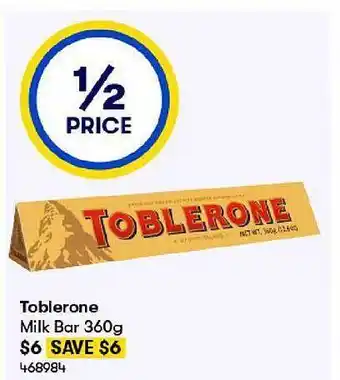 BIG W Toblerone milk bar offer