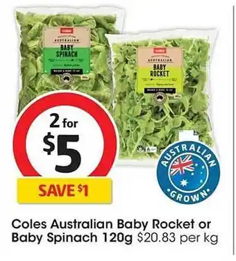 Coles australian baby rocket or baby spinach